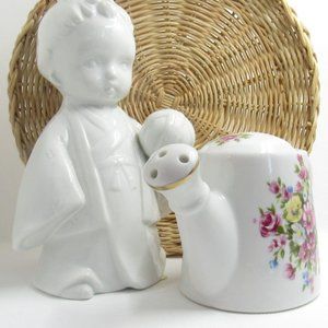 little girl porcelain, japanese ceramic with kimek